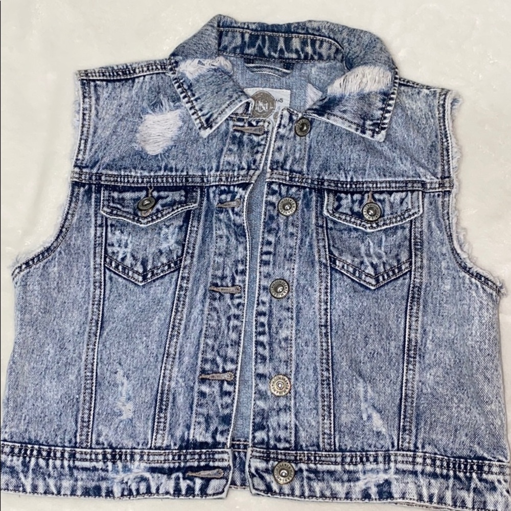 Denim Distressed Vest